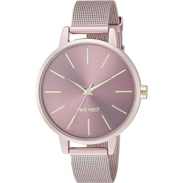Nine West Reloj pulsera de malla rosa NW2280PKPK para_1