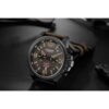 Reloj de acero inoxidable con correa de cuero estilo_4