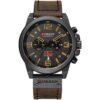 Reloj de acero inoxidable con correa de cuero estilo_1