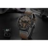 Reloj de acero inoxidable con correa de cuero estilo_3