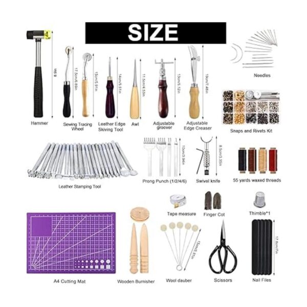 Kit de 183 piezas de cuero kit de herramientas de trabajo_2