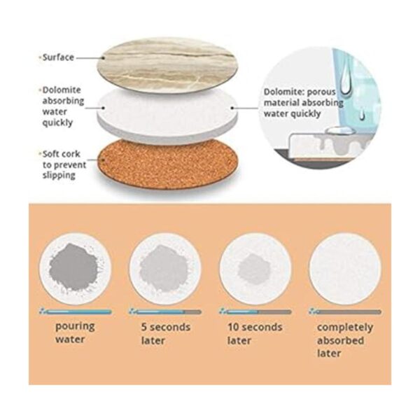 LIFVER Posavasos absorbentes con soporte juego de 6_2