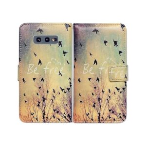 Bcov Funda tipo cartera para Galaxy S10e funda de cuero_1