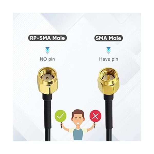 Bingfu Antena macho MIMO RPSMA de doble banda WiFi 2.4 GHz_3