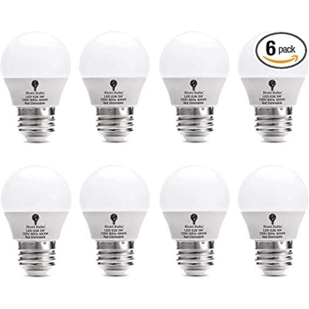 BlueX Paquete de 8 bombillas LED G14 de 3 W de 5000 K