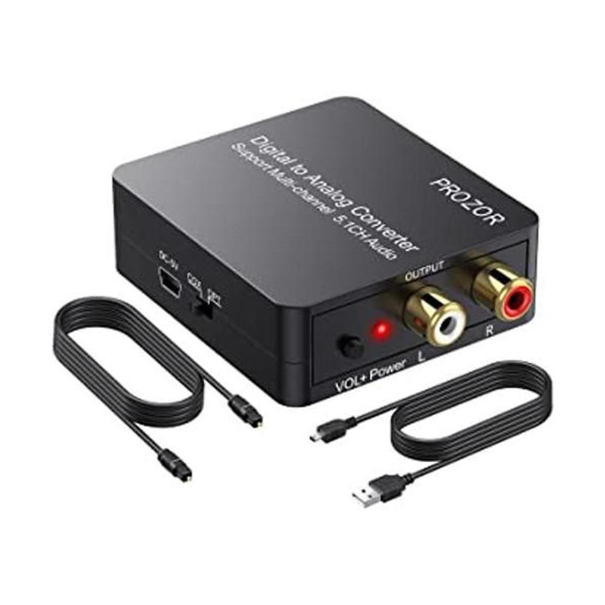 PROZOR Convertidor de audio digital a analógico compatible