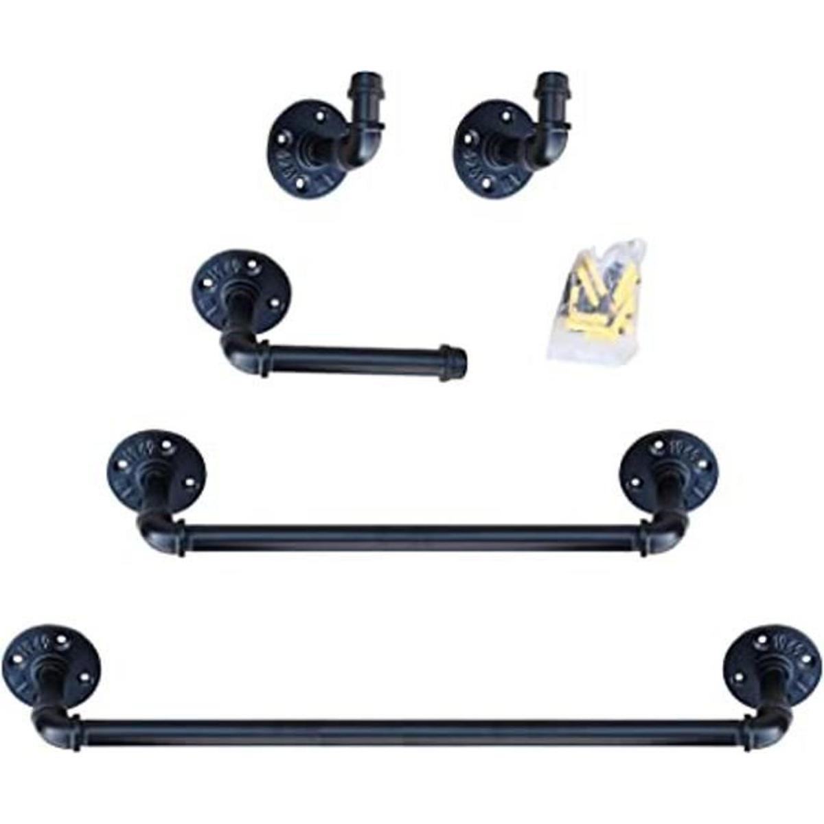 Industrial Pipe Bathroom Hardware Fixture Set Bathroom