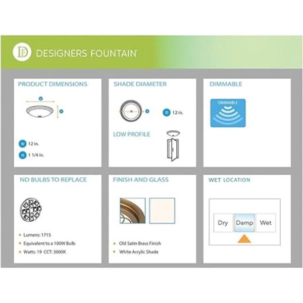 Designers Fountain LED1291OSB Edge Lit Flushmount Old_3