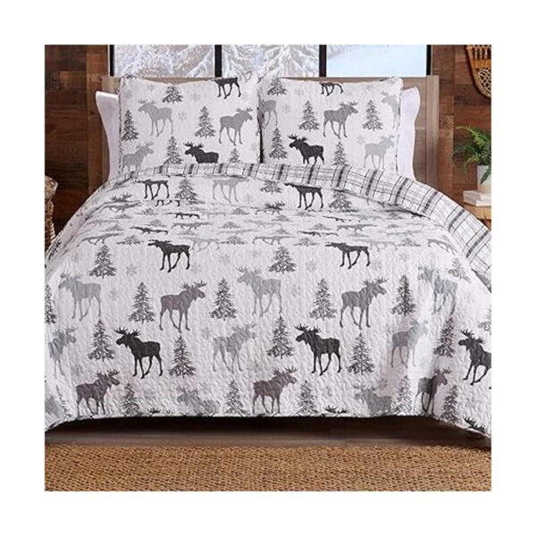 Lodge Juego de colcha para cama de matrimonio con 2_3