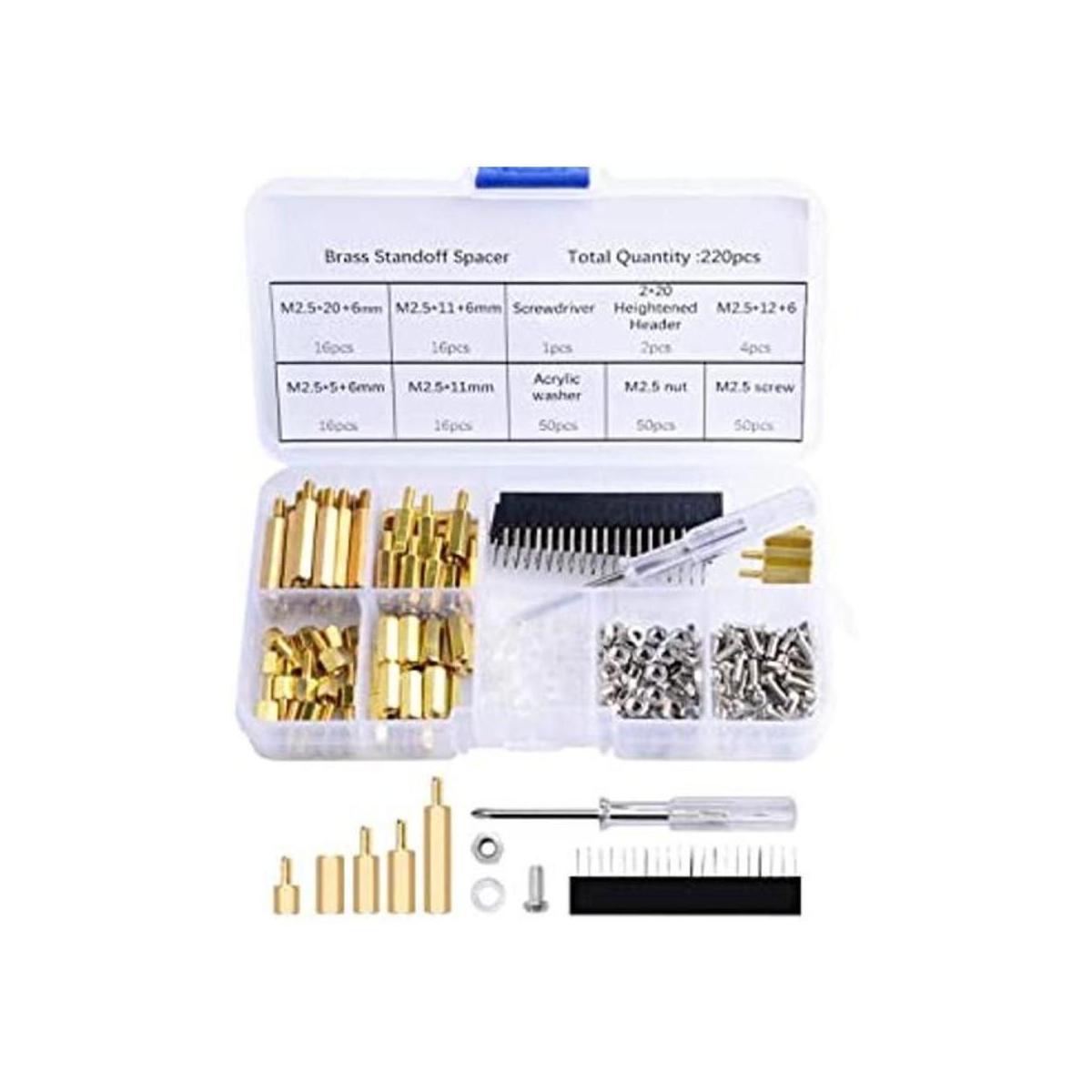 GeeekPi Kit de surtido de tuercas hexagonales de latón