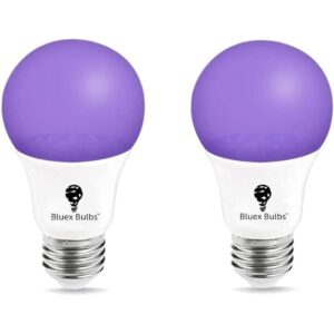 Bluex Bulbs Paquete de 2 bombillas LED negras 9 W A19 E26