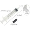 Paquete de 40 jeringas de plástico Luer Slip de 0.2 fl oz