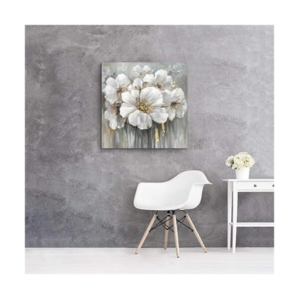 Arte de pared en lienzo floral con estampado de lirio_4