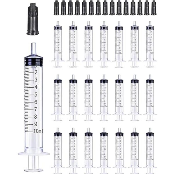 Paquete de 30 jeringas de plástico de 0.3 fl oz con tapa