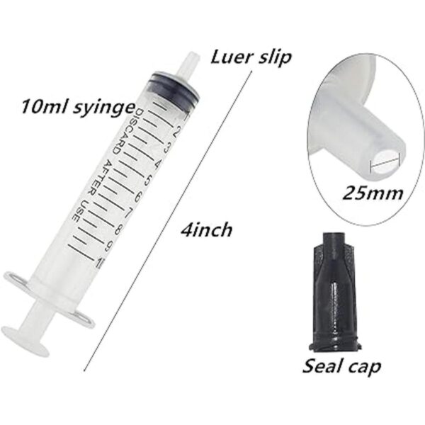 Paquete de 30 jeringas de plástico de 0.3 fl oz con tapa