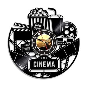 Reloj de pared para cine en casa y palomitas de maíz de_1