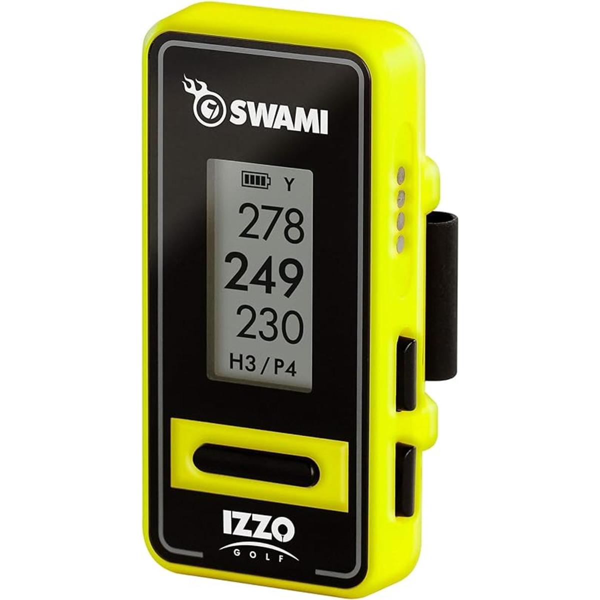 Izzo Golf Swami ClipOn Golf GPS con función de voz amarillo