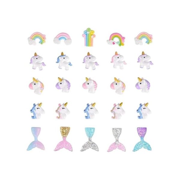 Bonito juego de dijes de unicornio con colas de_2