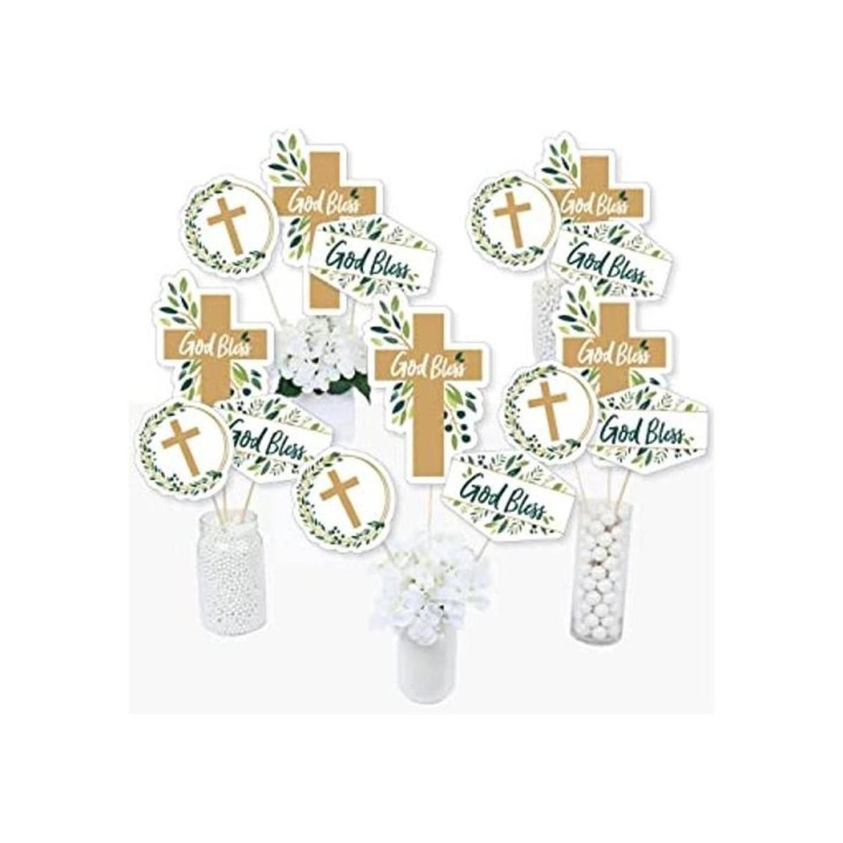 Elegant Cross Juego de 15 varillas de centro de mesa para