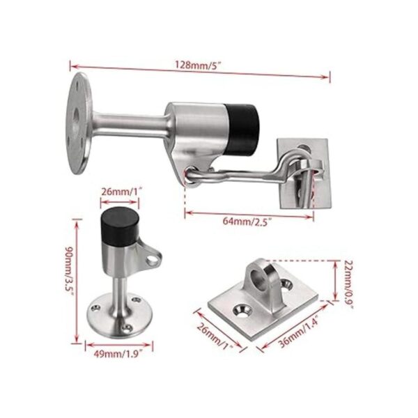 Sumnacon Tope de puerta de acero inoxidable con gancho