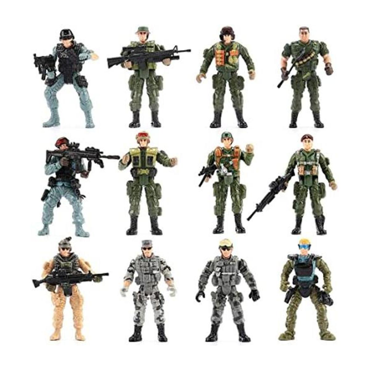 Conjunto de figuras de acción de soldados de los hombres