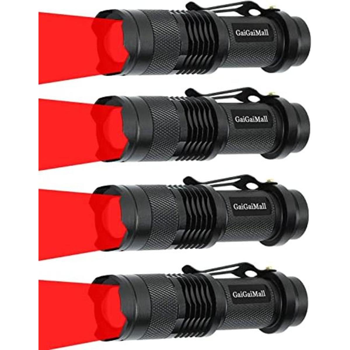 Paquete de 4 linternas de luz roja con 3 modos de luz roja