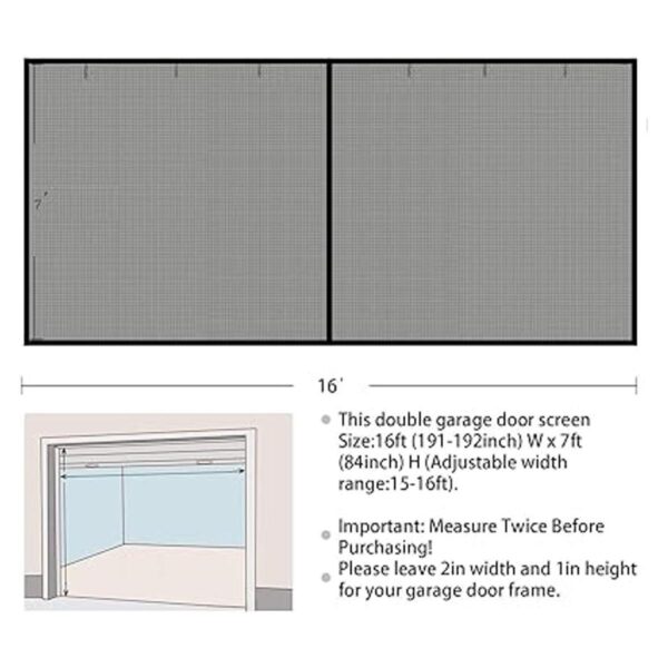 Pantalla para puerta de garaje para 2 vehículos de 16 x_4