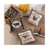 Juego de 4 fundas de almohada de grano de madera rústica