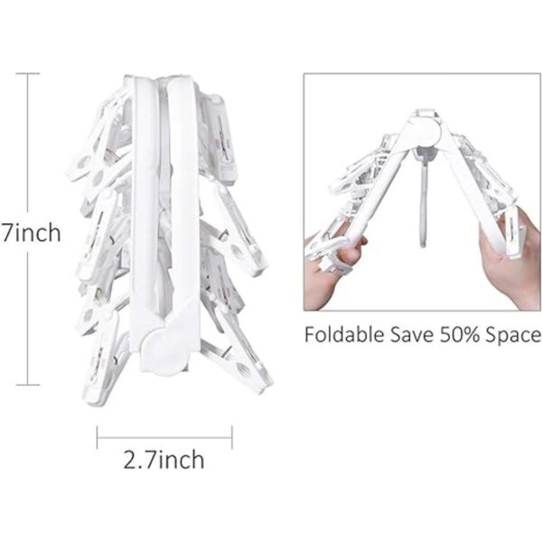 Ganchos plegables con 26 clips de secado colgador de ropa_4