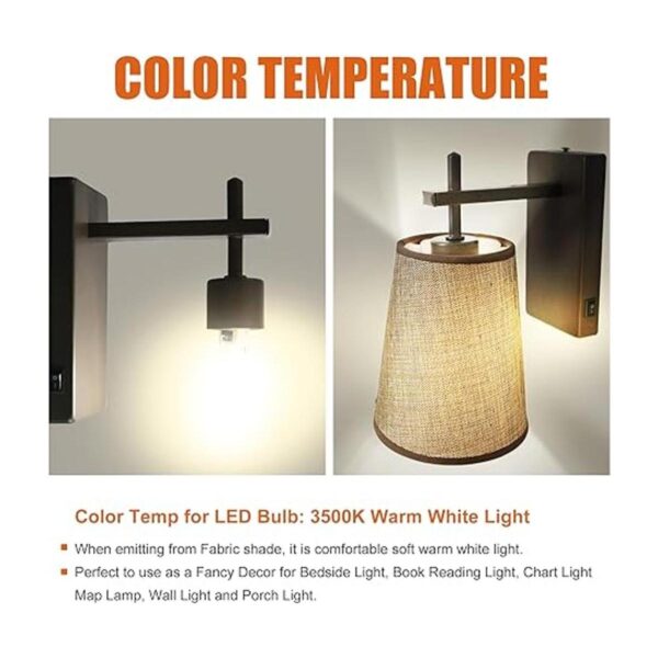 Facon Aplique de pared LED de 12 V con forma de tela_3