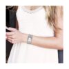 Reloj de pulsera con diamantes de imitación plateados y_2