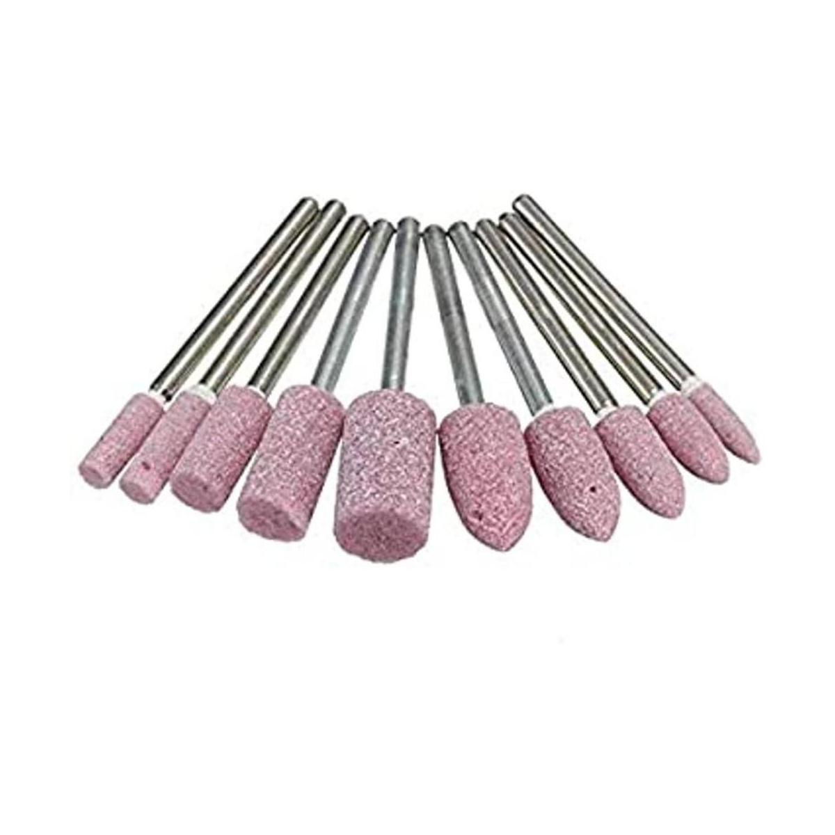 Oudtinx 10 unids 18 vástago abrasivo montado piedra