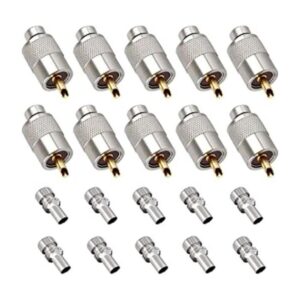 Paquete de 10 conectores de soldadura UHF PL259 con_1