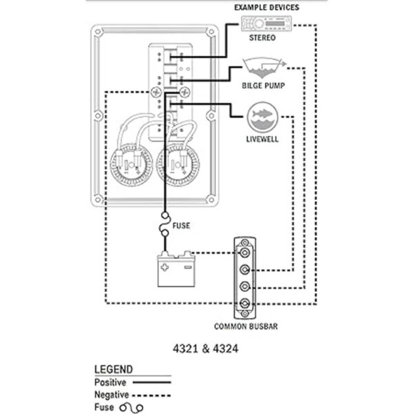 Blue Sea Systems 4321 Circuit Breaker Switch Panel Black_3