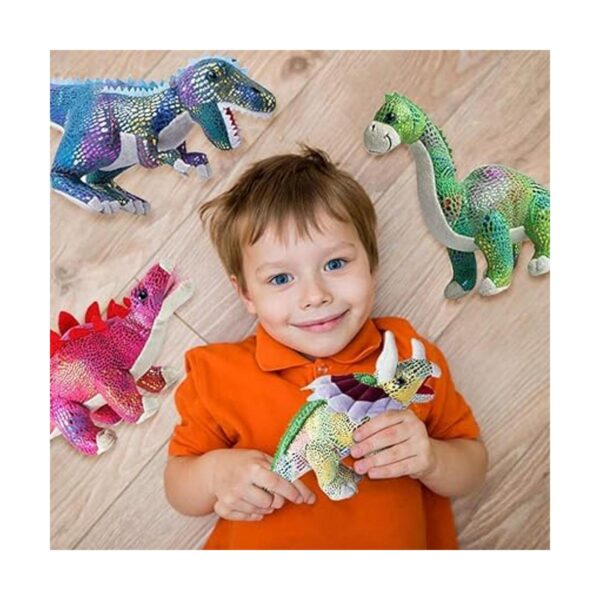 Juego de 4 juguetes de dinosaurio de peluche para niños y_2