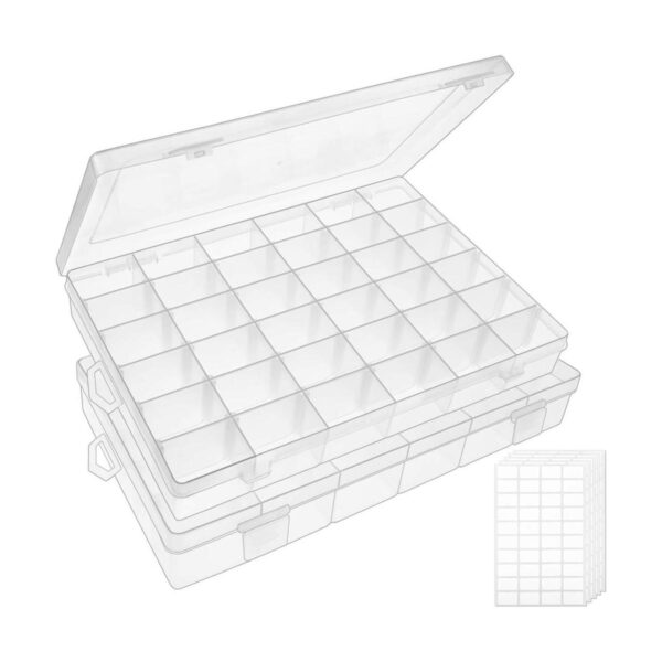 OUTUXED Paquete de 2 cajas organizadoras de plástico_1
