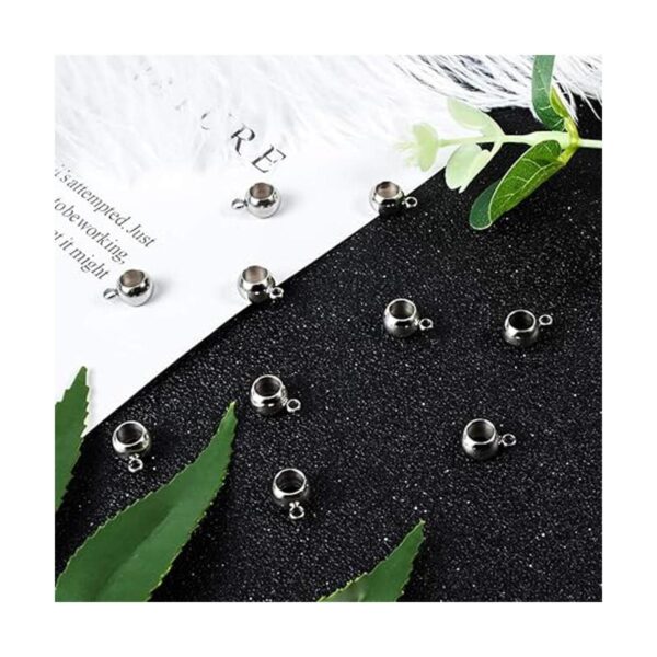 PandaHall 100 piezas de acero inoxidable Rondelle Bail_4
