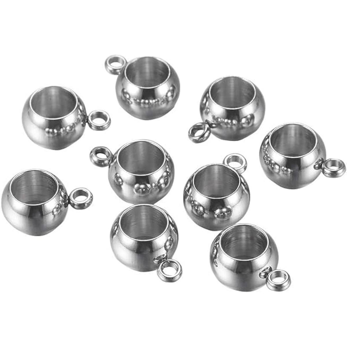 PandaHall 100 piezas de acero inoxidable Rondelle Bail