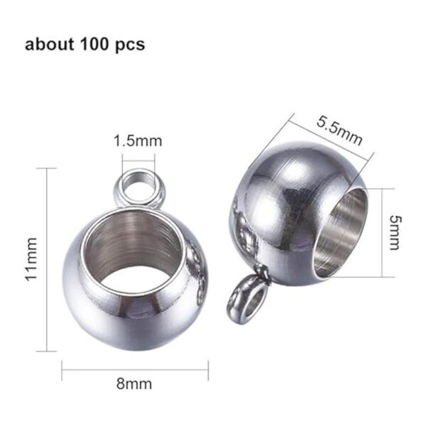 PandaHall 100 piezas de acero inoxidable Rondelle Bail_2