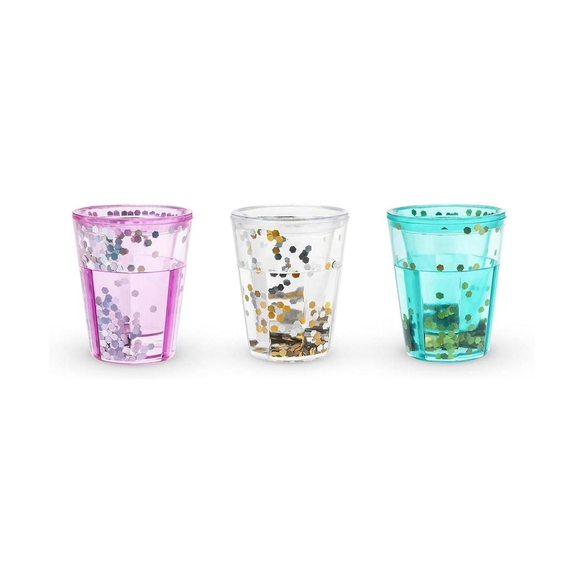 Blush Vasos de chupito de sirena con purpurina
