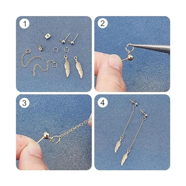 PH PandaHall Juego de 50 pares de aretes de acero_3