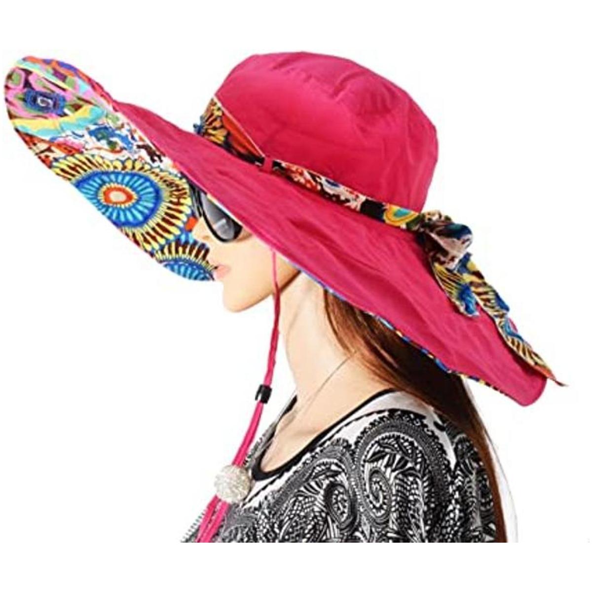 LassZone Gorro de sol reversible para mujer plegable