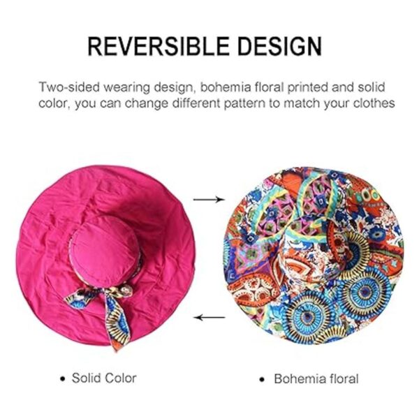 LassZone Gorro de sol reversible para mujer plegable_3