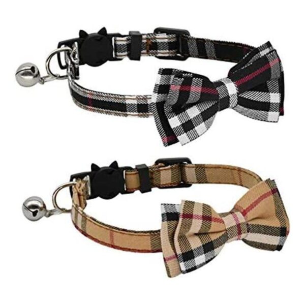 CHUKCHI Juego de 2 collares de gato con bonito lazo y