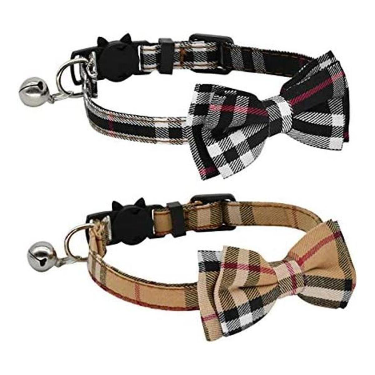 CHUKCHI Juego de 2 collares de gato con bonito lazo y