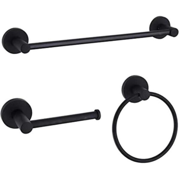 Cavoli Juego de accesorios de baño negro mate montado en_1