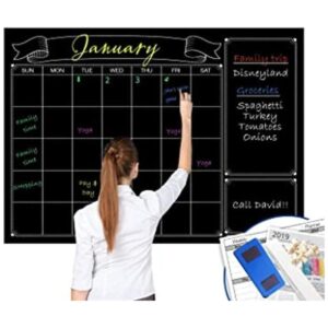Calendario de pared de pizarra grande laminado negro de_1