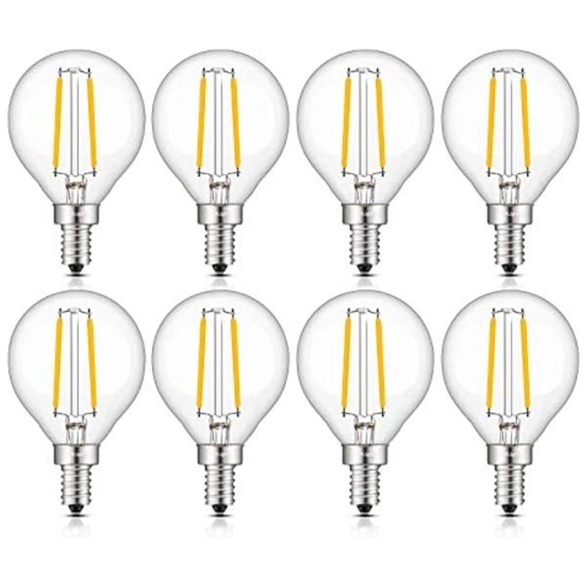 CRLight Candelabra Bombilla LED tipo globo equivalente a