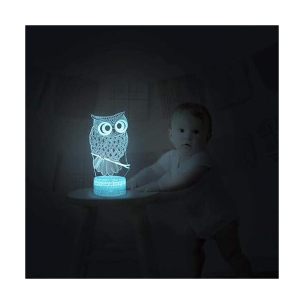 Luz nocturna de búho de la suerte para niños lámpara