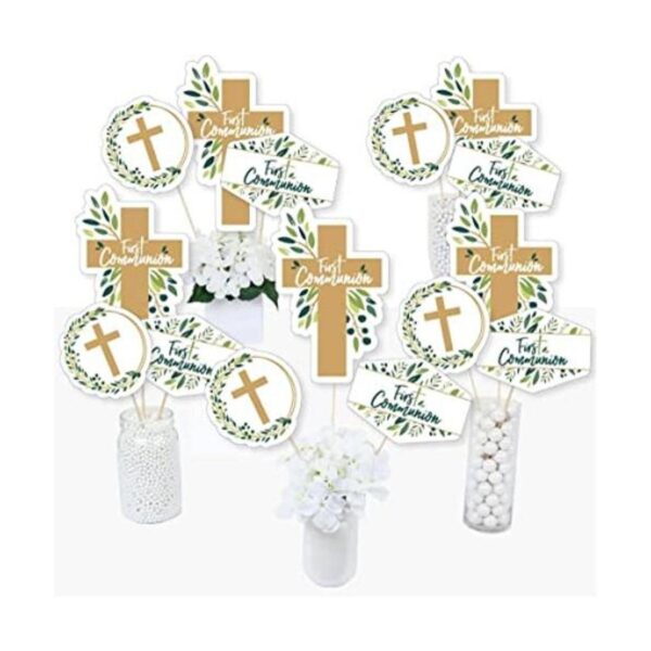 First Communion Juego de 15 palillos de centro de mesa_1